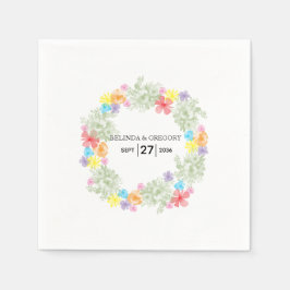 Rustic Floral Wreath Wedding Servet