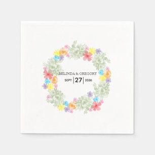 Rustic Floral Wreath Wedding Servet