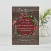Rustic Floral Wreath Wood Corporate Kerstmis Kaart (Staand voorkant)
