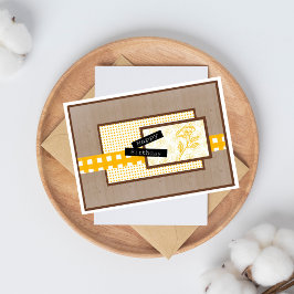 Rustic Floral Yellow Birthday Kaart