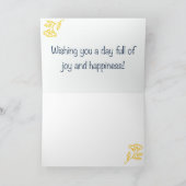 Rustic Floral Yellow Birthday Kaart (Binnen)