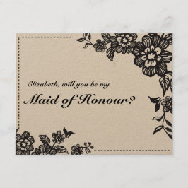Rustic Floral zal je mijn dochter van een eerstekl Kaart