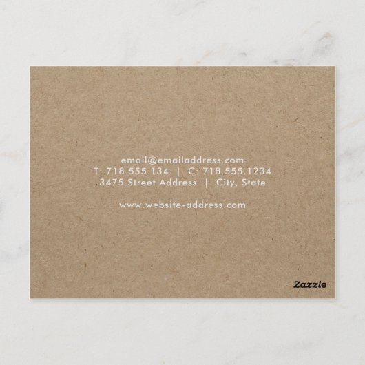 Rustic Florals Business Postcard Briefkaart (Achterkant)