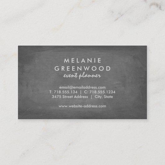  Rustic Florals Chalkboard Visitekaartje (Achterkant)