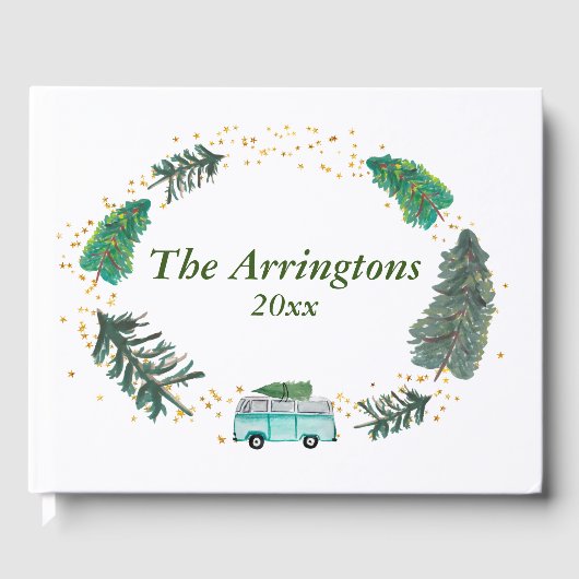 Rustic Florals Farmhouse Camper Personalized Gastenboek (Voorkant)