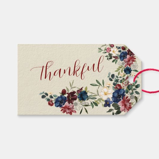 Rustic Florals Holiday Generic Custom Message Cadeaulabel (Voorkant (Horizontaal))
