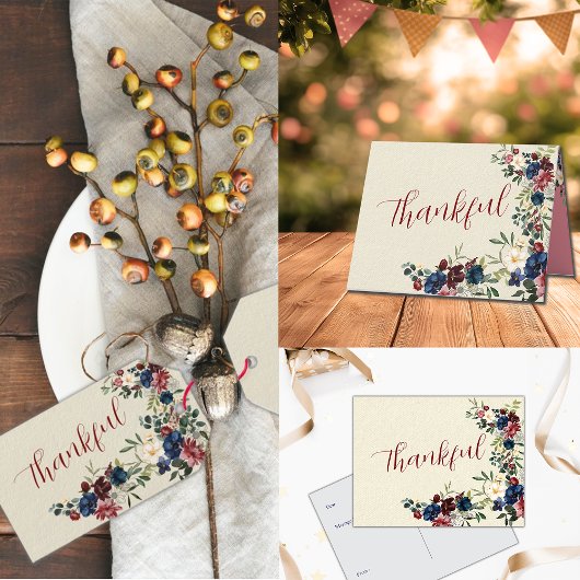 Rustic Florals Holiday Generic Custom Message Kaart