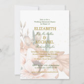 Rustic FloralTerracotta Elegant Wedding Rehearsal Kaart (Voorkant)