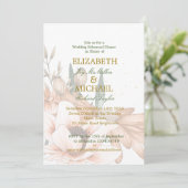 Rustic FloralTerracotta Elegant Wedding Rehearsal Kaart (Staand voorkant)