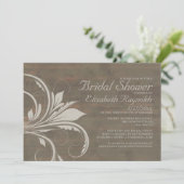 Rustic Flourish Bridal Shower-uitnodigingen Kaart (Staand voorkant)