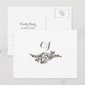Rustic Flourish Vintage Wedding Rsvp Briefkaart (Voorkant / Achterkant)