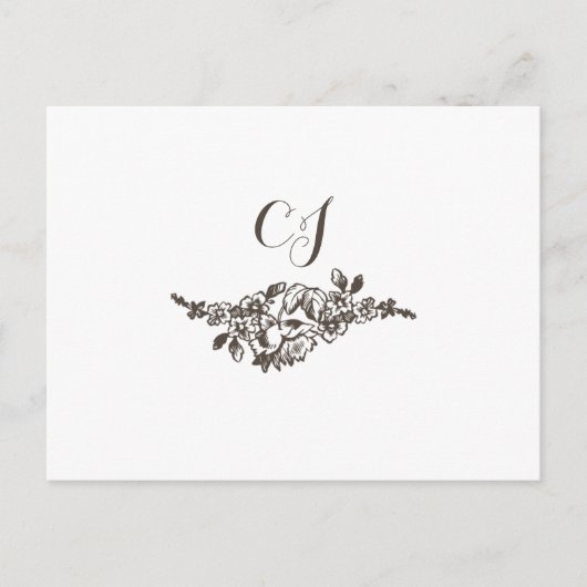 Rustic Flourish Vintage Wedding Rsvp Briefkaart (Voorkant)