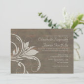 Rustic Flourish Wedding Invitations Kaart (Staand voorkant)