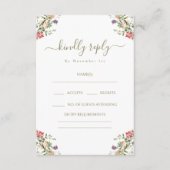 Rustic Flower Bloom Bohemian Wedding RSVP Cards Informatiekaartje (Voorkant)