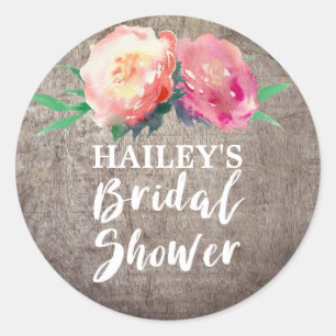 Rustic Flower Bouquet Vrijgezellenfeest Favor Stic Ronde Sticker