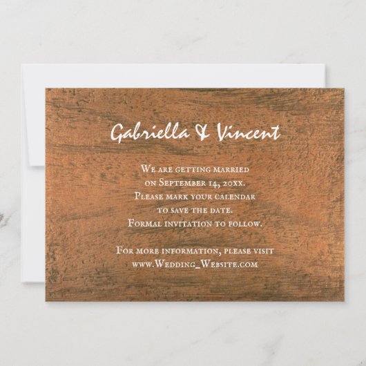 Rustic Flower Country Wedding Save the Date (Achterkant)