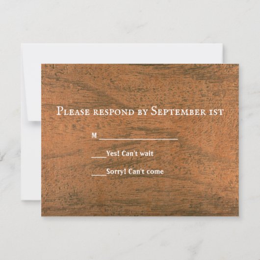Rustic Flower Country Western Wedding RSVP (Achterkant)