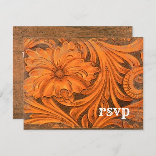 Rustic Flower Country Western Wedding RSVP (Voorkant / Achterkant)