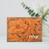 Rustic Flower Country Western Wedding RSVP Kaartje (Staand voorkant)