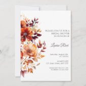 Rustic Flower Fall Bridal Shower Invitation Kaart (Voorkant)