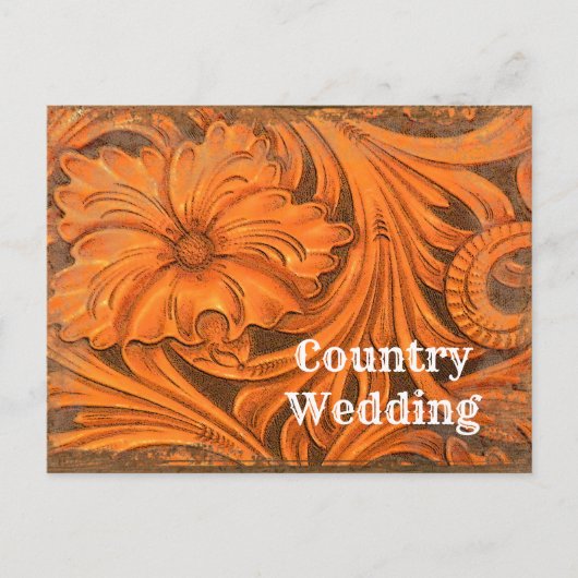 Rustic Flower Western Wedding Save the Date Aankondigingskaart (Voorkant)