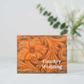 Rustic Flower Western Wedding Save the Date Aankondigingskaart (Staand voorkant)