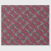 Rustic Flowers, Abstract Floral Pattern Ruby Grey Cadeaupapier (Vlak)