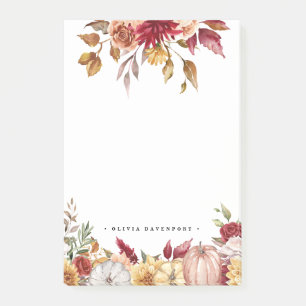 Rustic Flowers and Pumpkins herfst Post-It Notitie Post-it® Notes