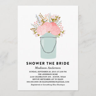 RUSTIC FLOWERS    BRIDAL SHOWER INVITATION KAART