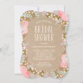 Rustic Flowers | Bridal Shower-uitnodiging Kaart (Voorkant)