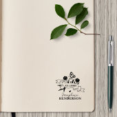 Rustic Flowers Custom Boho Ex Libris Bibliotheek B Rubberstempel
