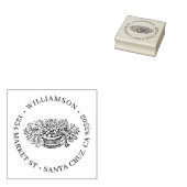 Rustic Flowers Familienaam Retouradres Rubberstempel (Gestempeld)