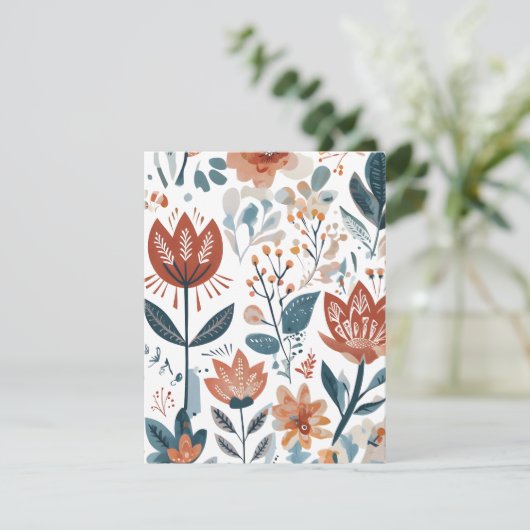 Rustic Flowers Feestdagenkaart (Staand voorkant)