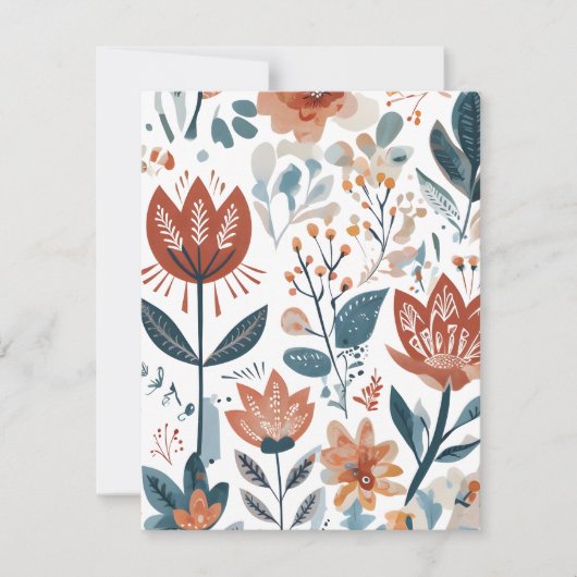 Rustic Flowers Feestdagenkaart (Voorkant)