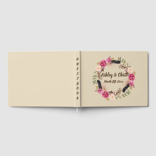 Rustic Flowers Gastenboek Boho Floral Gastenboek (Volledig)
