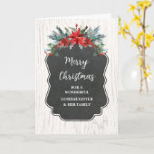 Rustic Flowers Godfather & Family Kerstmis Kaart (Gele Bloem)