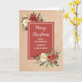 Rustic Flowers Godson & Family Vrolijk Kerstfeest Kaart (Gele Bloem)