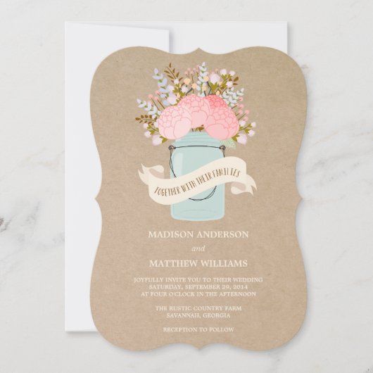 Rustic Flowers | huwelijksuitnodiging Kaart (Voorkant)