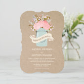 Rustic Flowers | huwelijksuitnodiging Kaart (Staand voorkant)