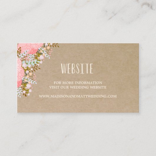 Rustic Flowers | Kaart van de trouwwebsite (Voorkant)