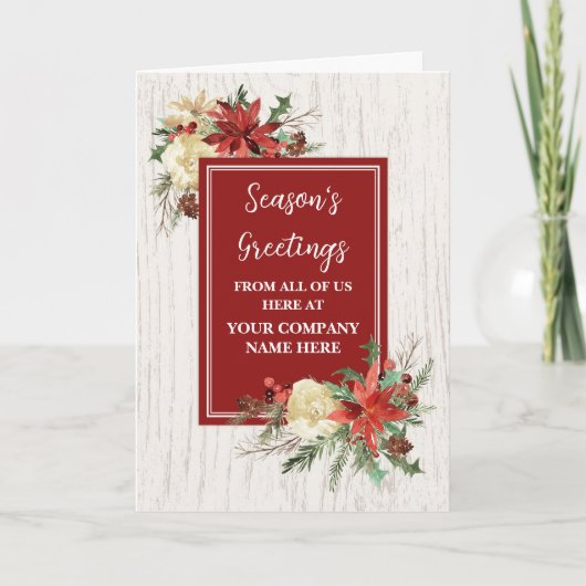 Rustic Flowers Medewerker Kerstvakantie Kaart (Voorkant)