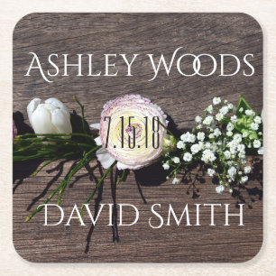 Rustic Flowers sparen het Onderzetter van de Datum