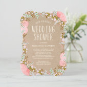 Rustic Flowers | Uitnodiging voor weduwenschoeisel (Staand voorkant)