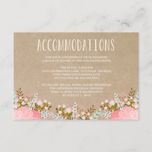 Rustic Flowers | Verhuizingskaart voor accommodati Informatiekaartje (Voorkant)