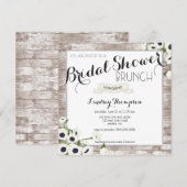 Rustic Flowers Vrijgezellenfeest Brunch Uitnodigin Kaart (Voorkant / Achterkant)
