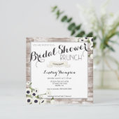 Rustic Flowers Vrijgezellenfeest Brunch Uitnodigin Kaart (Staand voorkant)