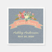 Rustic Flowers Vrijgezellenfeest Papieren servette Servet (Voorkant)