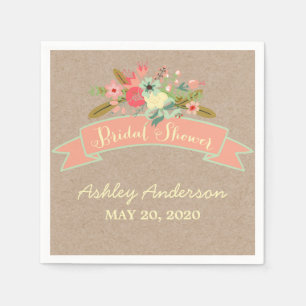 Rustic Flowers Vrijgezellenfeest Papieren servette Servetten