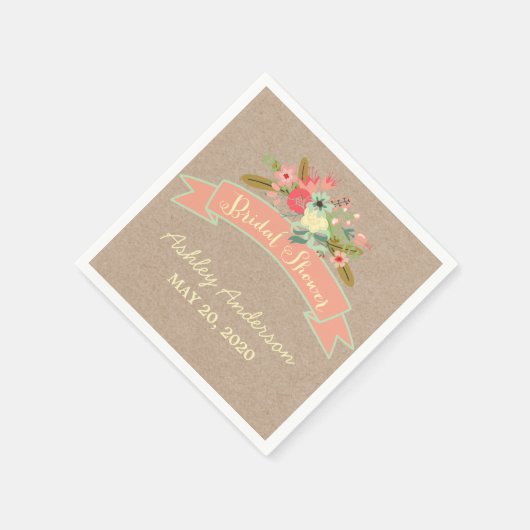 Rustic Flowers Vrijgezellenfeest Papieren servette Servetten (Hoek)