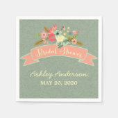 Rustic Flowers Vrijgezellenfeest Papieren servette Servetten (Voorkant)